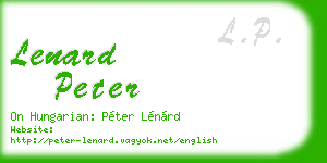 lenard peter business card
