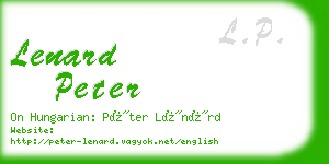 lenard peter business card